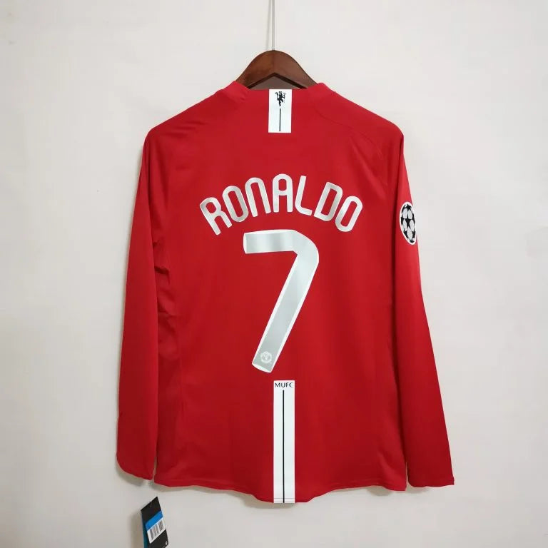 Manchester United Local Retro Manga Larga + RONALDO #7 | Temporada 07-08