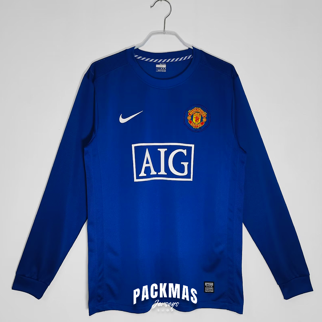 Manchester United Visitante Retro Manga Larga | Temporada 08-09
