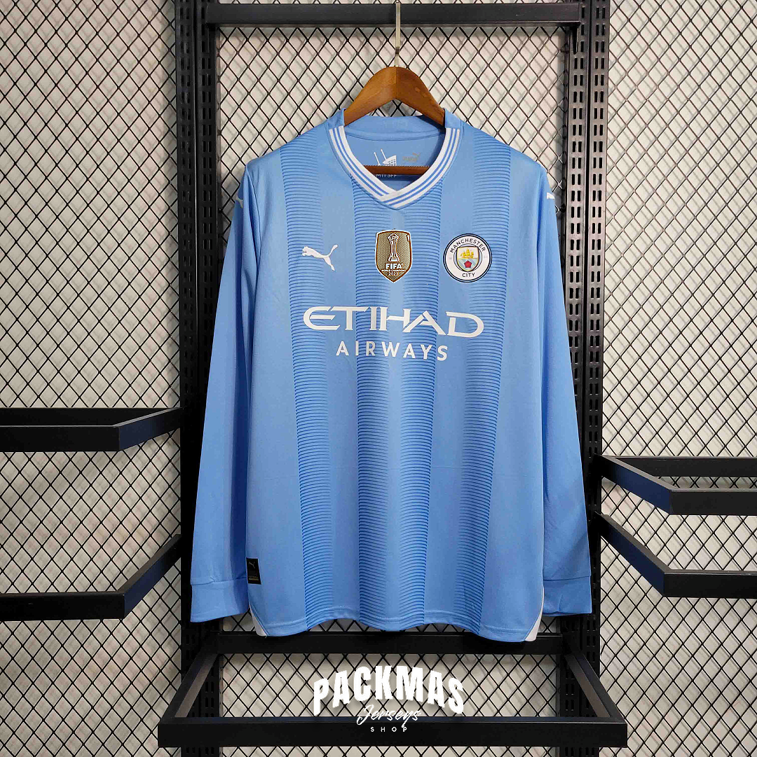 Manchester City Local Versión Fan Manga Larga | Temporada 23-24