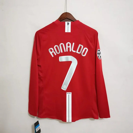 Manchester United Local Retro Manga Larga + RONALDO #7 | Temporada 07-08