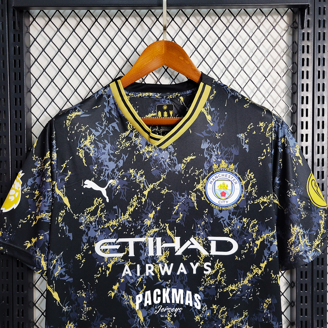 Manchester City Edición Especial Oro y Negro Versión Fan | Temporada 23-24