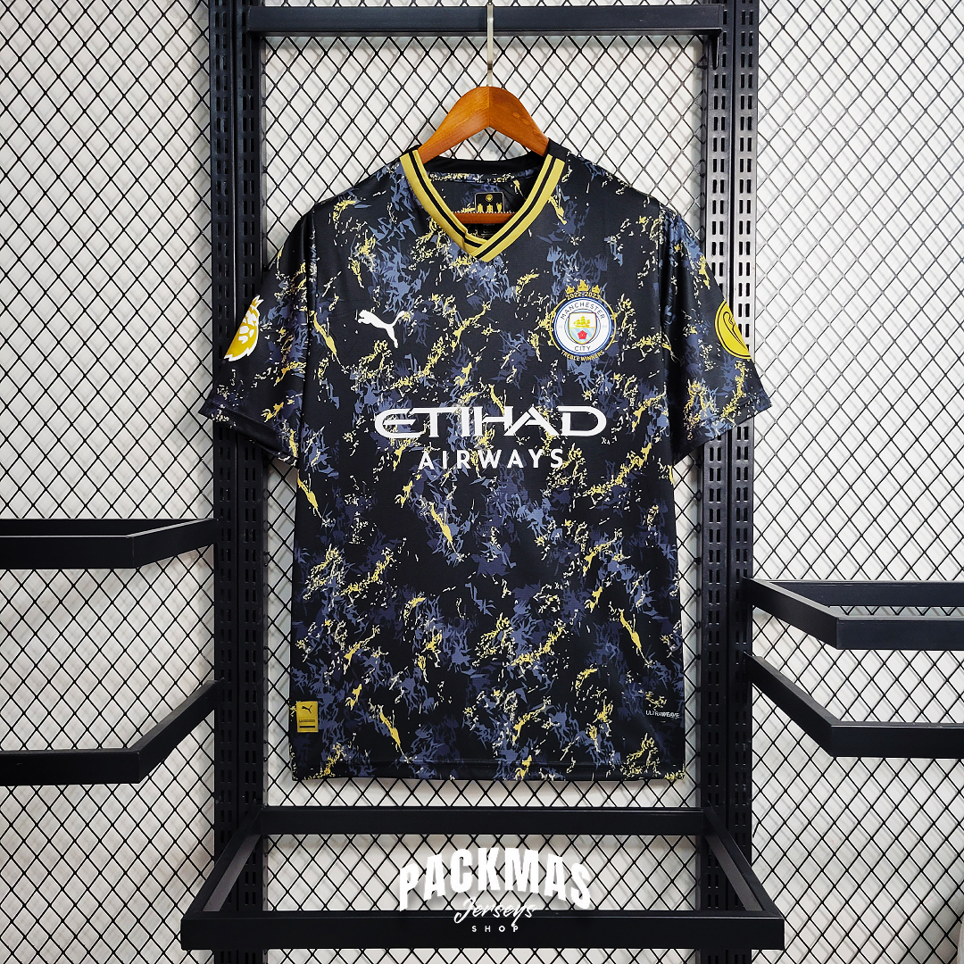 Manchester City Edición Especial Oro y Negro Versión Fan | Temporada 23-24