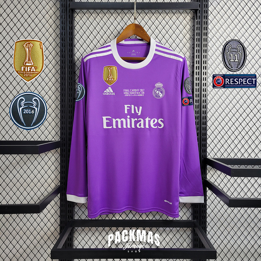 Real Madrid Visitante Versión Retro Manga Larga | Temporada 16-17