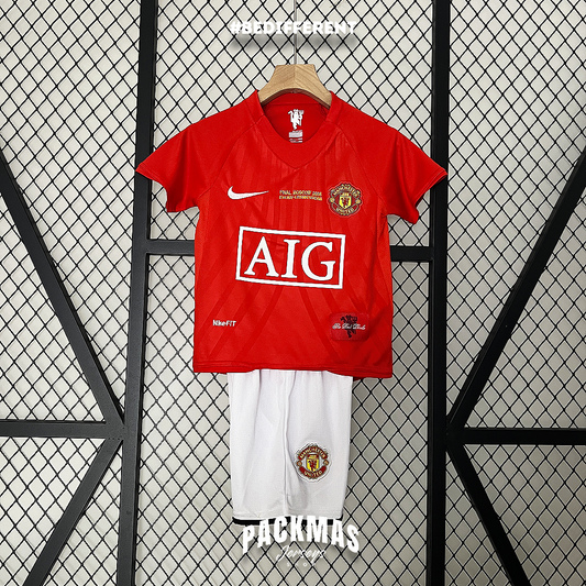 Manchester United Local Versión Niño Retro | Temporada 08-09